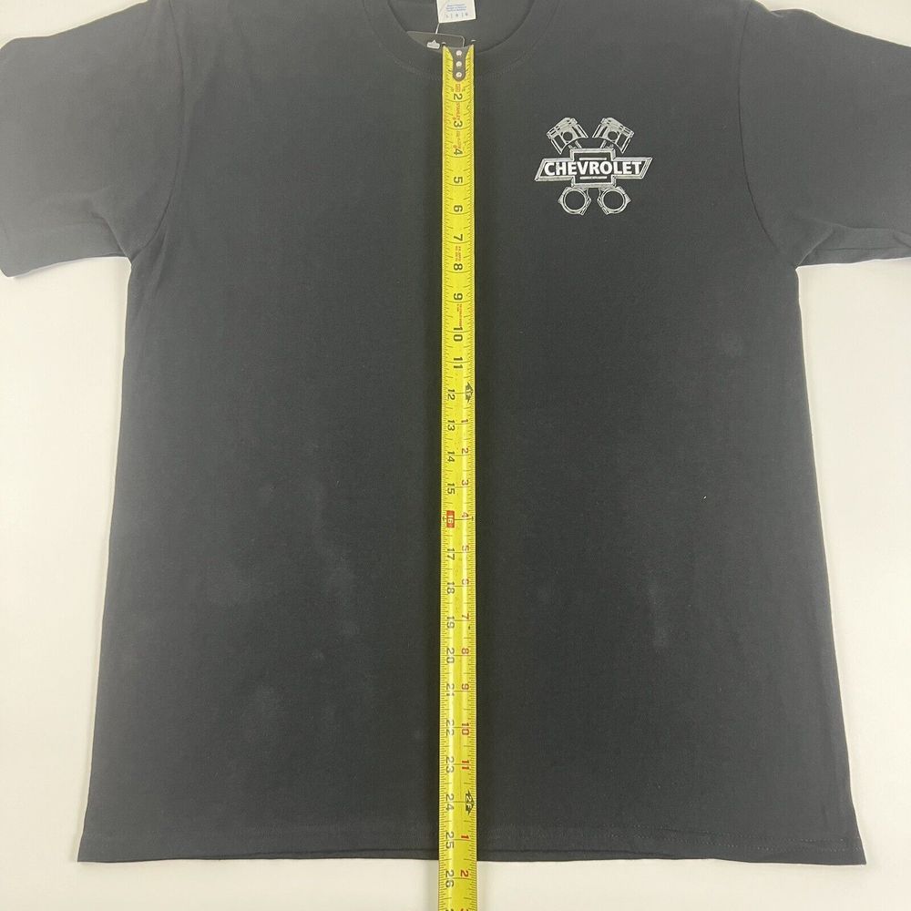 New Chevrolet T-Shirt Bowtie‎ Engine Piston Cotton Men’s L Black Short Sleeve - Picture 8 of 9